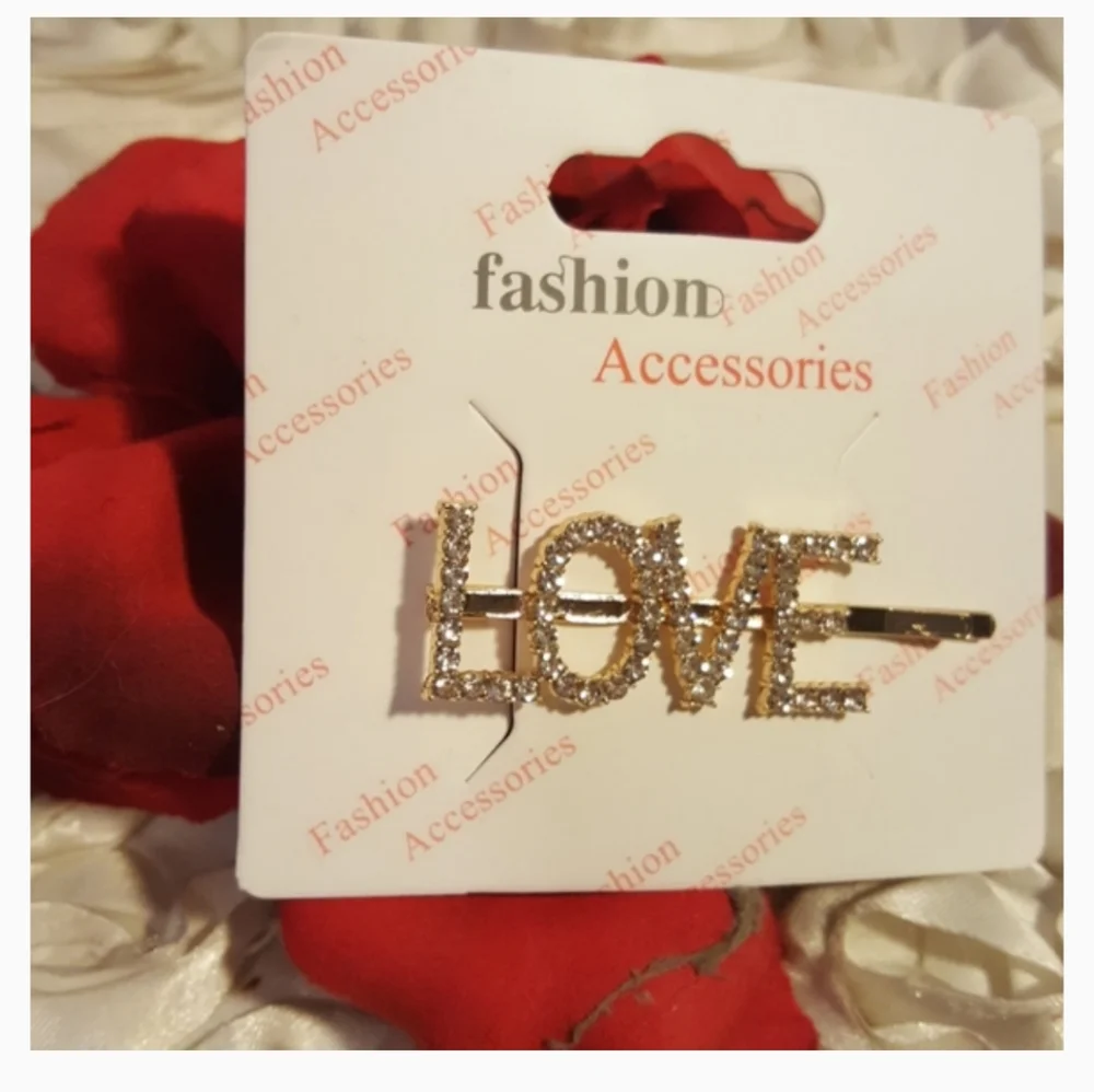 Rhinestone LOVE & SWEET Hair Clips -  Sparkly Statement Barrettes